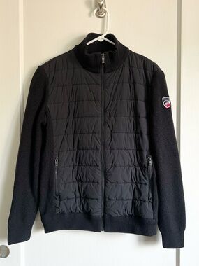 Fusalp x Airelles Lissandre Black Hybrid Quilted Knit Jacket M